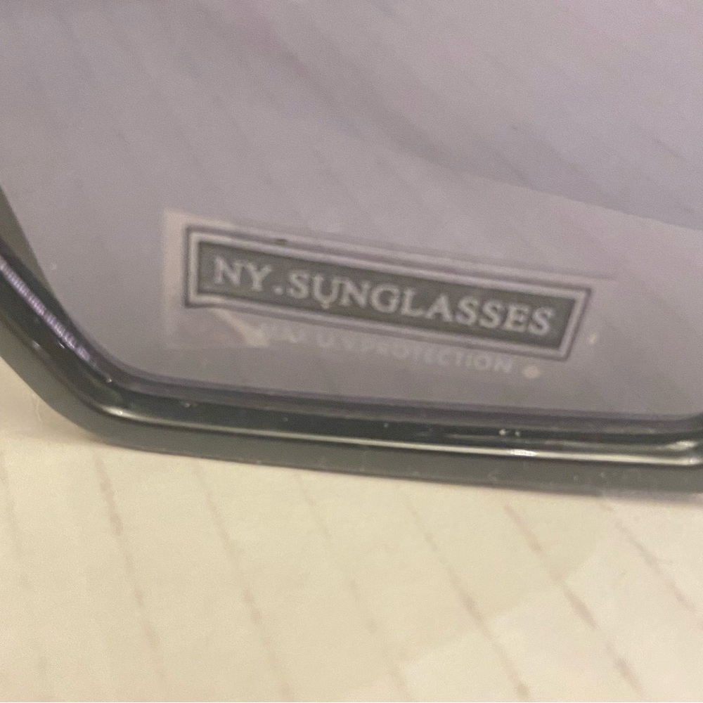 NY New York Black and Gold Rectangular Max UV Protection Sunglasses. - Picture 5 of 5